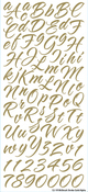 Brush Stroke Gold Alpha Script Stickers By Sticko