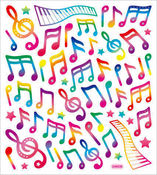 Colorful Music Notes Stickers