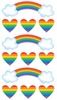 Rainbow And Hearts Foil Stickers By Sticko