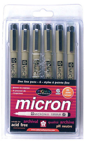 Pigma Micron 005 6-Color Pen Set