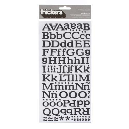 American Crafts Thickers Flocked Chipboard Letter Stickers Letterman Crimson