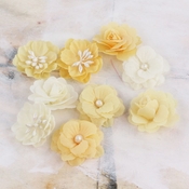 Nougat Fabric Flowers - Lady Godivas Collection - Prima