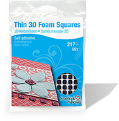 Thin Black 3D Foam Self Adhesive Squares - Scrapbook Adhesives
