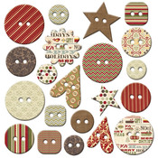 Home For Christmas Mingled Buttons - Fancy Pants