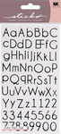 Thin Upright Black Alphabet Sticko Stickers