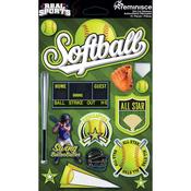 Softball 3D Die Cut Stickers - Real Sports  - Reminisce