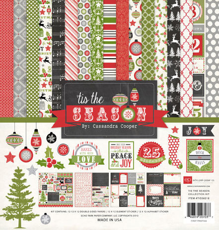 Christmas Salutations No 2 Element Sticker Sheet 12x12 Echo Park