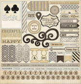 Antique 12 x 12 Sticker Sheet - Lost & Found Record It - My Minds Eye