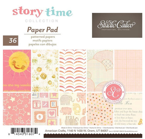 American Crafts - Baby Girl Stork 12x12 Single-Sided Paper