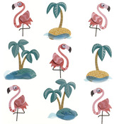 Flamingo Palm Tree Repeat Stickers - Jolee's Boutique