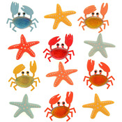 Crabs And Starfish Repeat Stickers - Jolee's Boutique
