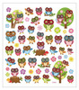 Big Eyed Owl Glittered Multi Color Stickers