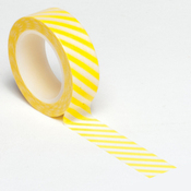 Yellow Diagonal Stripe Trendy Washi Tape - Queen & Co