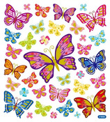 Beautiful Butterflies Gold Glitter Accented Stickers