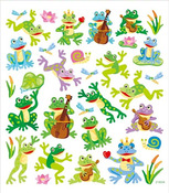 Friendly Frogs Glitter Accented Stickers