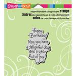Delightful Birthday Cling Rubber Stamp - Stampendous