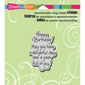 Delightful Birthday Cling Rubber Stamp - Stampendous