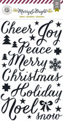 Merry & Bright Glitter Word Accent Stickers - Pink Paislee
