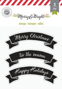 Merry & Bright Clear Stamps Banners - Pink Paislee