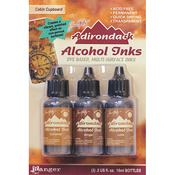 Adirondack Earthtones Alcohol Ink .5oz 3/Pkg - Cabin Cupboard - Caramel/Ginger/L
