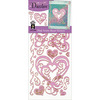 Pink Swirly Hearts Dazzles Stickers