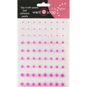 Hot Pink - Want2Scrap Self-Adhesive Pearls 72/Pkg