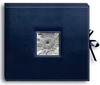 Navy Blue - Sewn Leatherette D-Ring Scrapbook Box 13"X14.5"