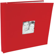 Red - Fashion Fabric Post Bound Album 12"X12"