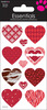 Patterned Hearts - SandyLion Essentials Dimensional Stickers