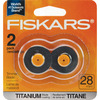 28mm Straight - Fiskars Rotary Trimmer Titanium Blades 2/Pkg