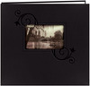 Black W/Floral - Embossed Leatherette Post Bound Album 12"X12"