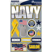 Navy - Signature Dimensional Stickers 4.5"X6" Sheet