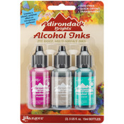 Adirondack Brights Alcohol Ink .5oz 3/Pkg - Valley Trail - Raspberry/Pebble/Clov