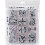 Mini Blueprints #3 - Tim Holtz Cling Rubber Stamp Set 7"X8.5"