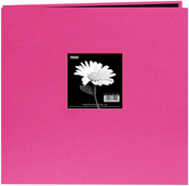 Bright Pink - Book Cloth Cover Post Bound Album 12"X12"