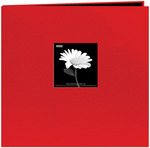 Red - Book Cloth Cover Post Bound Album 8"X8"