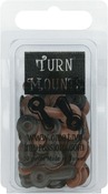 Matte Black & Brown - Painted Metal Turn Mounts 50/Pkg