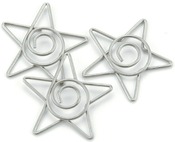 Pewter - Metal Spiral Star Paper Clips 1" 15/Pkg