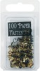 Round - Black - Mini Painted Metal Paper Fasteners 3mm 100/Pkg