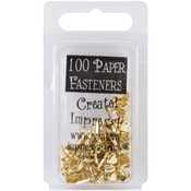 Hearts - Gold - Mini Metal Paper Fasteners 100/Pkg