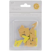 Hearts Yellow & Orange 17/Pkg - Essentials Chipboard Shapes