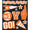 Orange School Spirit Sticker Medley - Life's Little Occasions
