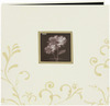 Ivory - Scroll Embroidery Fabric Post Bound Album 12"X12"