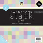 Pastel Texture Solids W/White Core - Cardstock Stack 12"X12" 58/Pkg