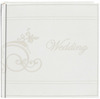 White - Embroidered Scroll Leatherette Photo Album 8"X8" 200 Pockets