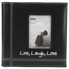 Live, Laugh & Love - Black - Embroidered Stitched Leatherette Photo Album 9"X9"