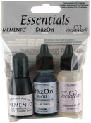 1 Each Of Memento, StazOn & VersaMark - Essentials Inkers 3/Pkg - Black