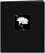 Black - Fabric Frame Post Bound Scrapbook 8.5"X11"