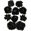 Black - Paper Blooms 1" To 1.5" 10/Pkg
