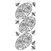 Roses In Ovals Peel - Off Stickers - Black